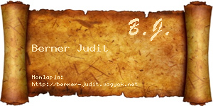 Berner Judit névjegykártya